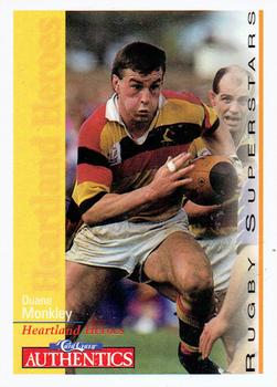 1995 Card Crazy Authentics Rugby Union NPC Superstars #35 Duane Monkley Front